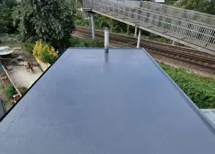 Seamless GRP flat roof, freshly finished