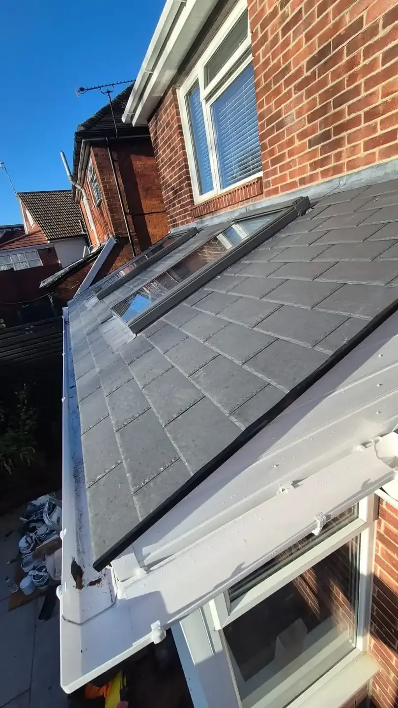 New slate roof on a rear extension